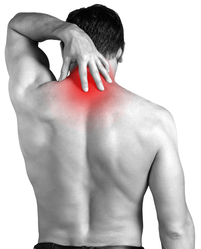 een man met nekpijn